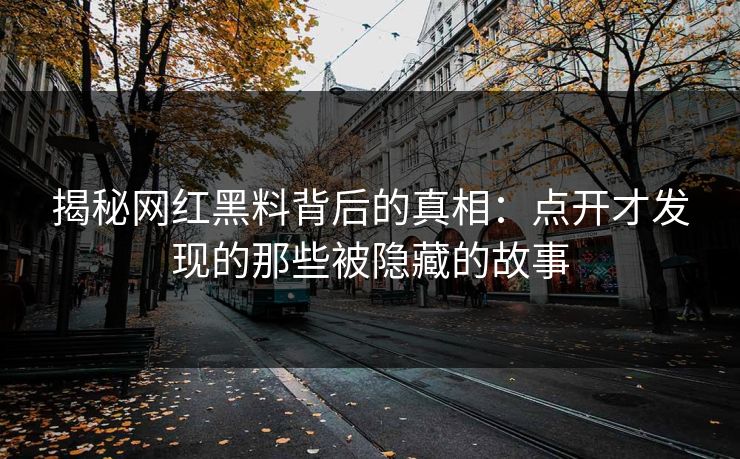 揭秘网红黑料背后的真相：点开才发现的那些被隐藏的故事  第1张