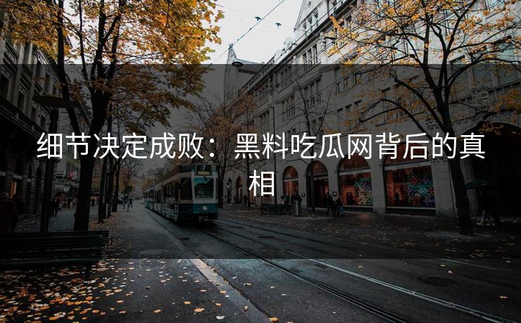 细节决定成败：黑料吃瓜网背后的真相