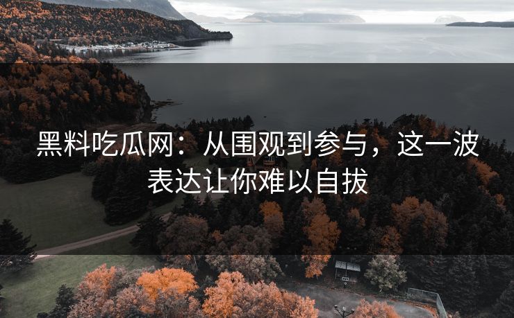 黑料吃瓜网：从围观到参与，这一波表达让你难以自拔